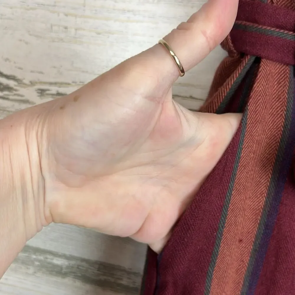 NWT Lulu’s Cotton Renfroe Burgundy Striped Pants Women’s Size Small - Picture 9 of 10